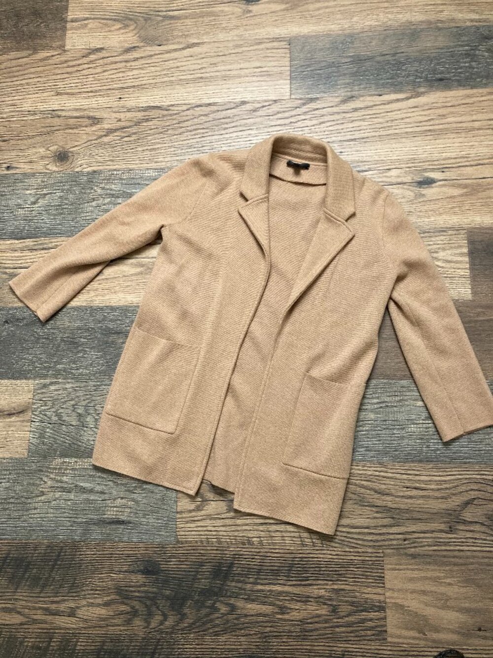 J.Crew  Sweater Blazer – Women’s XS – Camel Tan Knit Open-Front Jacket